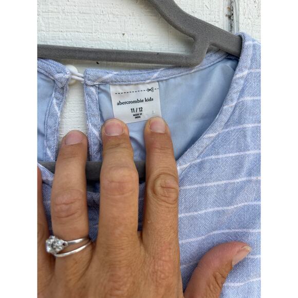 Abercrombie Romper, Blue Pin Stripe, Waist Cut Out, Size Girls 11-12 - Picture 3 of 7